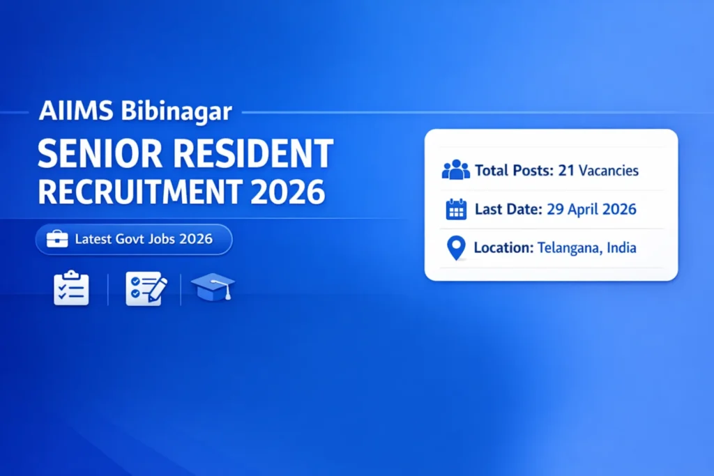 AIIMS Bibinagar Senior Resident Recruitment 2026 21 Vacancies  Apply Online @ aiimsbibinagar.edu.in