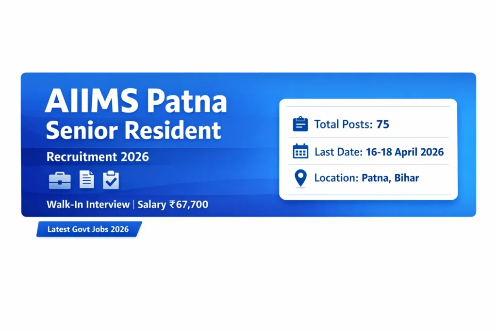 AIIMS Patna Senior Resident Recruitment 2026