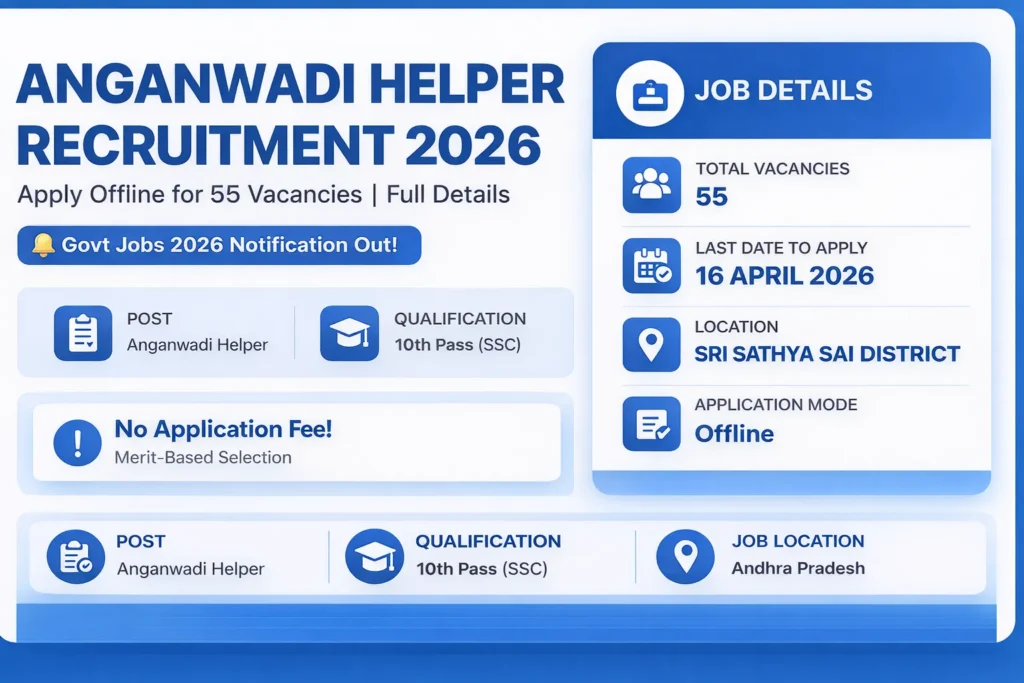 Anganwadi Helper Recruitment 2026