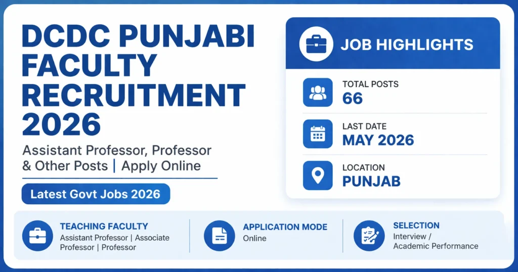 🔥 Highlights - DCDC Punjabi Faculty Recruitment 2026