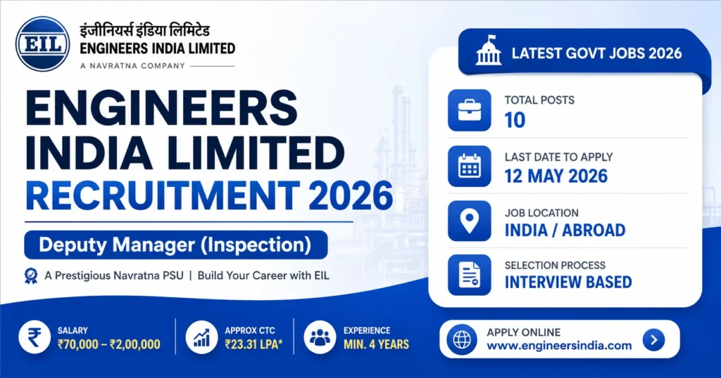 Engineers India Limited Recruitment 2026 – Deputy Manager Notification Out  Apply Online