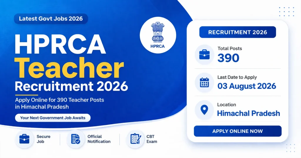 HPRCA Teacher Recruitment 2026 Apply Online – 390 Posts Notification