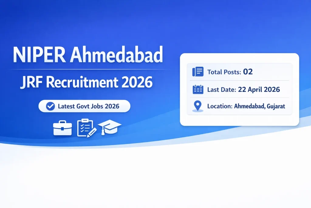 NIPER Ahmedabad JRF Recruitment 2026