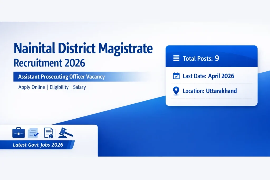 Nainital District Magistrate Recruitment 2026 Assistant Prosecuting Officer Vacancy  Apply Online, Eligibility, Salary, Syllabus