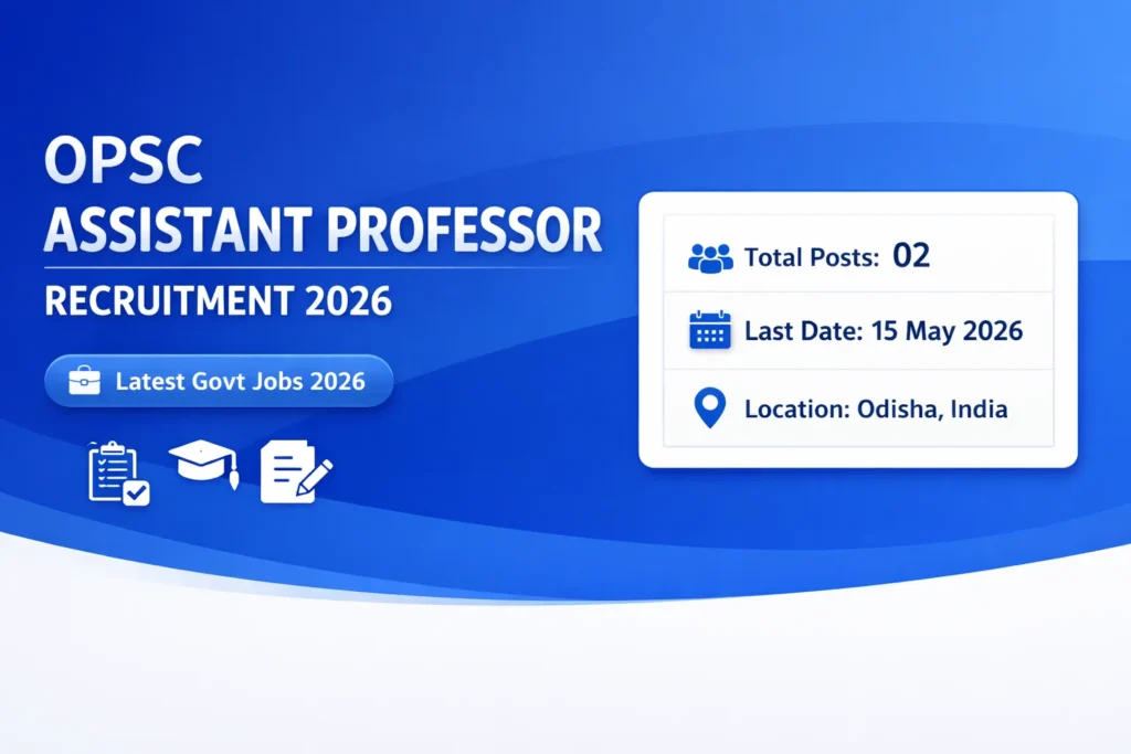 OPSC Assistant Professor Recruitment 2026