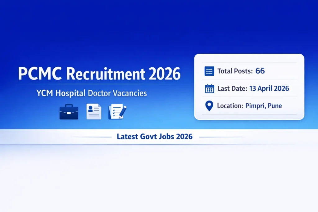 PCMC Recruitment 2026: YCM Hospital Doctor Vacancy Apply Online (56+ Posts) – Full Details