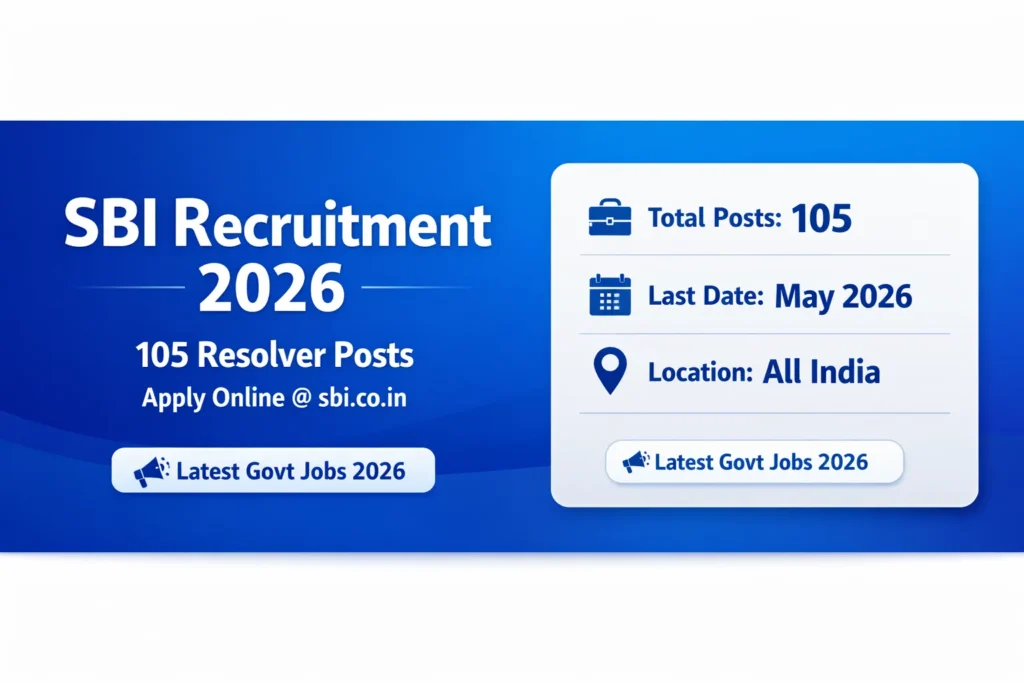 SBI Recruitment 2026 105 Resolver Posts Online Form, Eligibility, Salary, Apply Online @ sbi.co.in