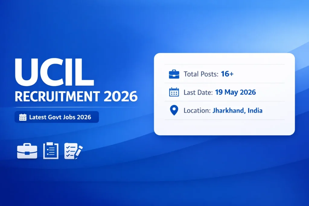UCIL Recruitment 2026 Notification Out – Apply Online for 16+ Posts  Salary ₹20 LPA तक