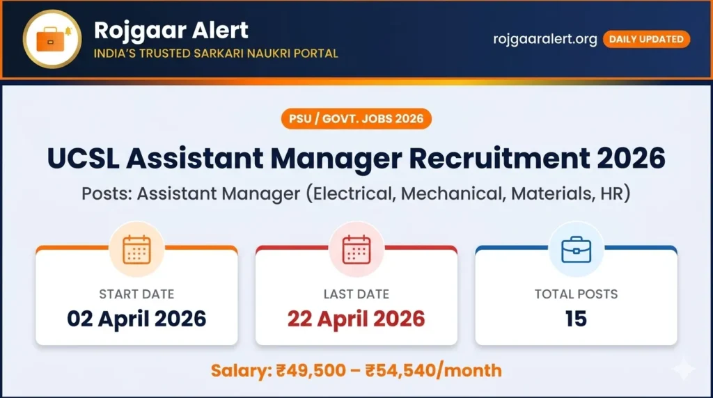 UCSL Assistant Manager Recruitment 2026