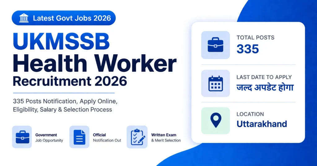 UKMSSB Health Worker Recruitment 2026 335 Posts Notification, Apply Online, Eligibility, Salary